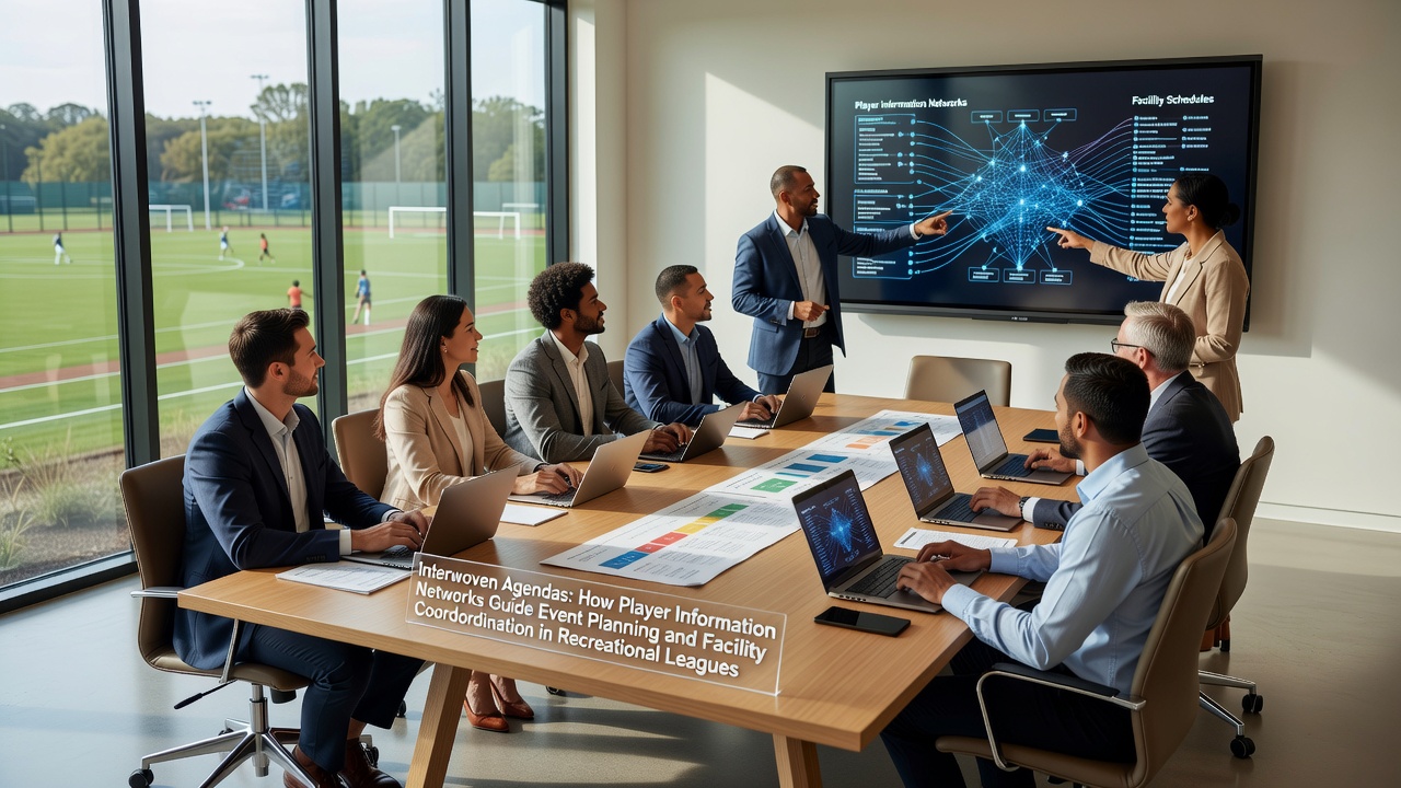 Player information networks connecting schedules and venues in recreational leagues