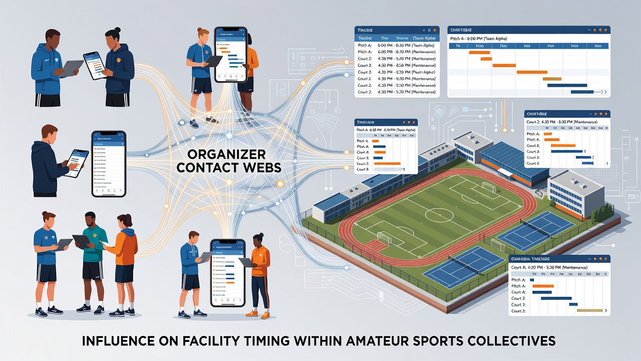 Facility managers and organizers reviewing shared venue timetables