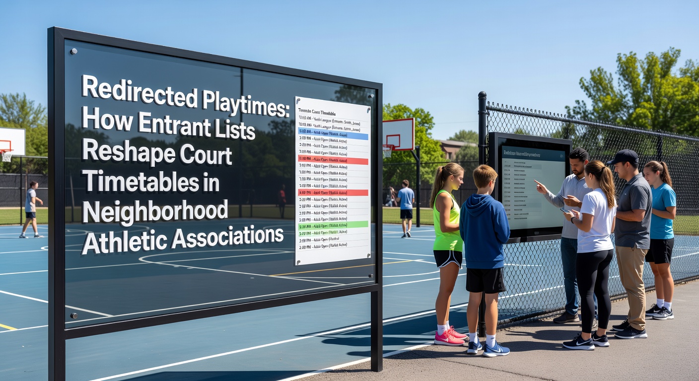 Neighborhood athletic association courts showing adjusted timetables based on entrant registrations