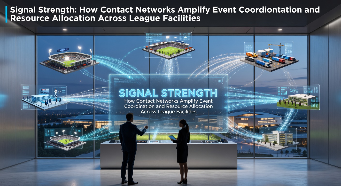 Diagram illustrating interconnected contact networks linking players, organizers, and facilities in amateur sports leagues